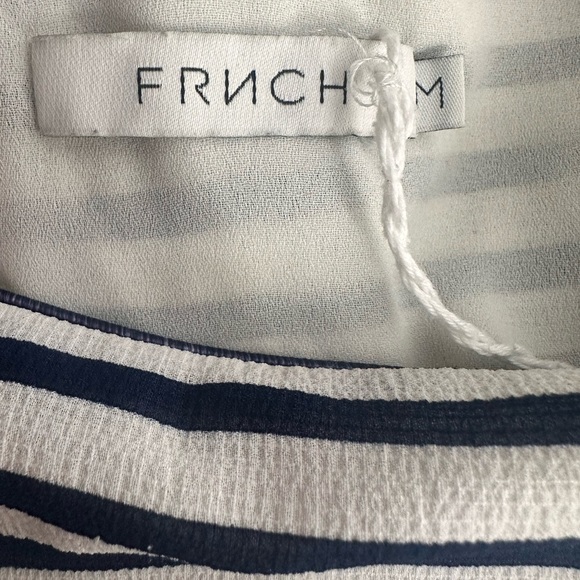 FRNCH sleeveless striped top with faux back buttons size Medium - Picture 13 of 13